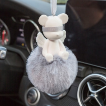  Car perfume pendant Cute wings bear hair ball aromatherapy rearview mirror decoration pendant creative car pendant female