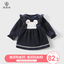 Circle Sugar Childrens clothing Girls Fleece dress Little girl Autumn and winter Velvet Princess dress Baby warm childrens dress