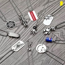 Long Joker simple titanium sweater chain personality ins hip hop pendant chain necklace mens Tide brand accessories women