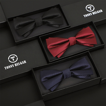 Marriage Wedding Bridegroom and best man wine red double-layer suit bow tie tie male British tide