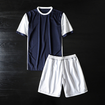 Foreign trade tail single men's cut label cattle summer sports shorts set running loose casual short sleeve two-piece T-shirt