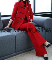 Super fat size female 250kg fat mm Korean version of suit women winter fashion tide 2021 New temperament two-piece set