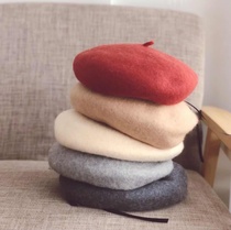 Children's Beret Hat Korean Solid 3D Wool Concave Pumpkin Hat Painter Hat Pullover Hat Baby Temperament