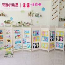 Kindergarten screen partition area small foldable classroom low childrens toy corner fence isolation doll home