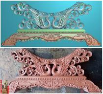 Disc ornaments Phoenix bat auspicious cloud base hollow-out carved drawing jdp relief map gray-scale wood carving