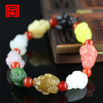 Chenghe Jewelry Xinjiang Hetian Jade Dobao Bracelet Sheep Ruyi Bracelet Material A variety of Nanhong Jasper Sheep Jade