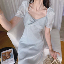 From the daughter of a sleeveless version of the sea with a small crowdsourced snow spinning dress v collar fairy bubble sleeveless blue dress summer