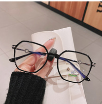 Anti-blue light radiation near eye mirror female trend Large frame net red black frame vegan eye protector flat light mirror
