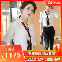 DEECAN high-end socialite shirt professional set female 2021 New Imperial sister light cooked wind chiffon shirt thin summer