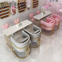 Personality custom Nordic marble nail table and chair Net red combination simple modern golden nail table single double double