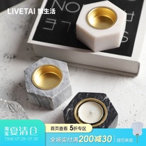 Nordic light luxury table Marble candlestick Candlelight dinner props Aromatherapy candlestick decorative small ornaments