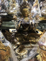 Tibetan Buddhist Nepal red copper engraving gold florist Buddha statue Buddha statue greenery Mother Buddha 1 m