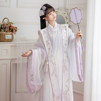 Pool Xia Qionghua: Floating Sichuan Butterfly Dream Ming System Long Round Collar Robe horse noodles Skirt Xias original improved Hanfu Womens Autumn