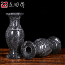 Marble sea wave black vase tomb front ornaments stone carving cemetery vase flower arrangement sacrifice tomb sweeping funeral tombstone