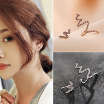 Asymmetric earrings personality ear clip without ear hole female Net red temperament earrings simple small 2020 New Tide earrings