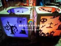  Halloween DIY lantern contains skeleton rod hemp rope electronic lamp lantern paper 30 sets