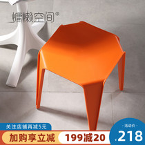 Household small stool net red square stool Creative Nordic plastic low stool ins fashion makeup stool Simple modern chair
