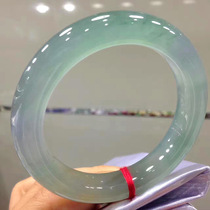 Longyu culture dank and ice seed round and smooth jade bracelets clear water floats Myanmar emerald bracelet jade bracelet childrens section