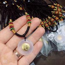 Gold Inlaid Jade Blessed Natural Jade Medullary Pendant Female Necklace Gift Box Cover Insurance Life Sale Gift Giving Event