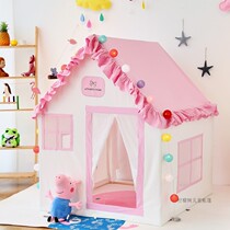 Childrens indoor cotton tent Solid wood game house Lace Princess Castle split bed artifact Childrens bed girl toy