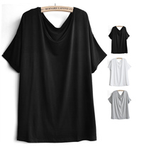 Pregnant womens summer short-sleeved loose large version short bottoming shirt T-shirt 200 kg fat mm solid color modal summer top