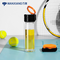 Vientiane lifting ring double glass water cup large capacity Mens Business Cup high temperature resistant mens household straight Cup