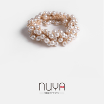 nuya Net red imitation pearl head rope bracelet dual-purpose hair rope simple girl Korean Hairband fresh hair tie