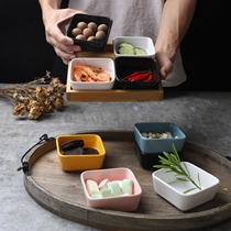Nordic square seasoning dish ceramic split sauce saucer seasoning vinegar dish mustard household dipping dish dried fruit square saucer