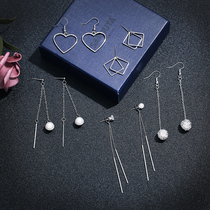 One week earring set female 2021 New Tide advanced ear studs Super fairy temperament earrings long atmospheric earrings