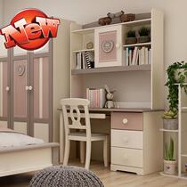 Childrens Right Angle Desk Pink Ensemble Small Freshener Girl Home Writing Desk Solid Wood Corner Desk With Book 05 Shelf