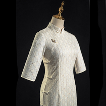 White literary cheongsam 2021 New Republic of China retro young model daily wear high-end improved dress women