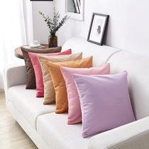 Solid color Nordic style linen pillow Simple plain pillowcase with core car cushion Bedside backrest sofa waist pillow