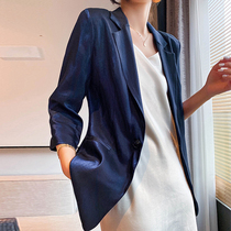 Thin blazer womens 2021 summer new design sense niche casual loose three-point sleeve suit womens top