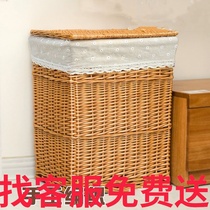 Manual wicker choreography containing frame woven dirty clothes basket finishing box toy containing basket with lid home laundry basket