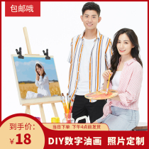 Digital oil painting custom diy Decompression painting handmade oil color painting decoration hanging picture filling color oil painting hand painting