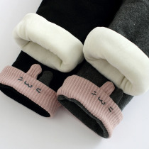 Baby girl plus velvet leggings 2021 new girls padded pants baby winter pants children open crotch pants