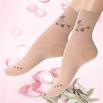 10 pairs of stockings middle-aged and elderly thin mid-tube jacquard belt with skin tone summer loose socks womens heel socks 3181