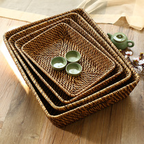 Imported hand knitting vine basket collection disk for bathroom supplies desktop collection basket