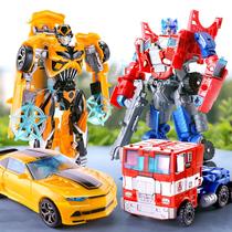 Childrens toy car model male child 3-4-5-6-year-old 8 children police car boy deformed robot toy