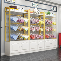 Wrought iron underwear display rack wenboob rack floor pjamas display cabinet lingerie shop gold shelf Mid Island rack