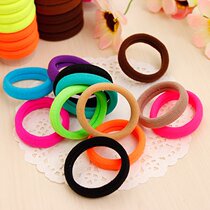 Childrens hair accessories durable high elastic color fluorescent color leather band Korean version of no seam Hairband hair rope head rope women