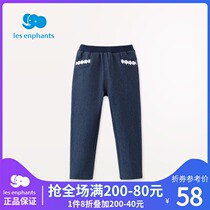 Libaby room childrens clothing girls baby fashion casual jeans children soft and comfortable knitted pants Spring New