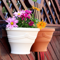 Love Lith Wall-mounted Resin Flower Pot Imitation Tautostyle Relief Thickened Flower Pot Plastic hanging Horticultural basin Alice outdoor