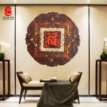 Chinese living room sofa TV background wall wall decoration pendant gold Jade full hall wall decoration hanging