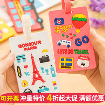 Creative suitcase luggage card cartoon silicone luggage tag consignment card creative boarding pass listing