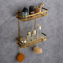 European new style Sibo vintage double shelf bathroom antique rectangular basket bathroom makeup storage rack