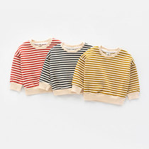 Female treasure clothes spring and autumn childrens coat Korean version of foreign gas 1 a 3-4 years old baby pullover base shirt Cotton