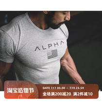 Muscle captain sports short sleeve tights Male brother fitness stretch breathable crew neck t-shirt training suit mens top