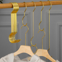 Imitation gold hook Clothing store hanger hook S hook Clothes hook Extended s-hook hanging hanging hook Double round hook
