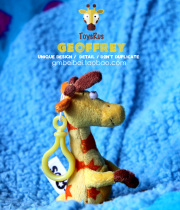 ins Japanese cartoon cute plush giraffe doll keychain couple Girl bag pendant doll